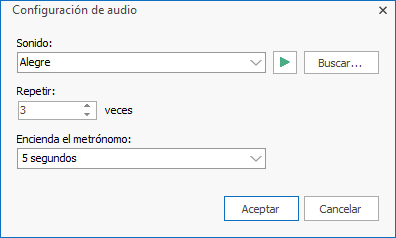 Temporizador gratis Configuración de audio